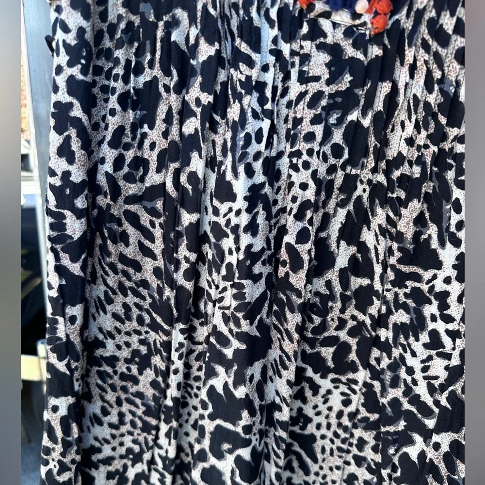 THML dress navy/cream/orange woman’s size small - Picture 2 of 5